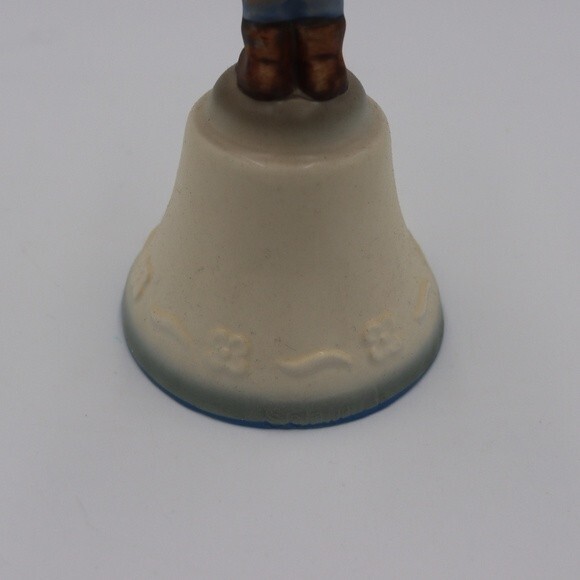 Schmid Bell Boy on Bell Holding Trumpet Horn Bugel Bell Vintage Collectable Bell - Picture 4 of 12